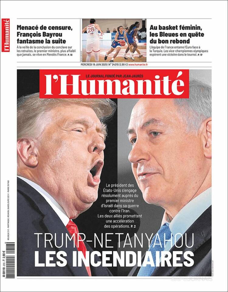 Portada de l'Humanite (France)