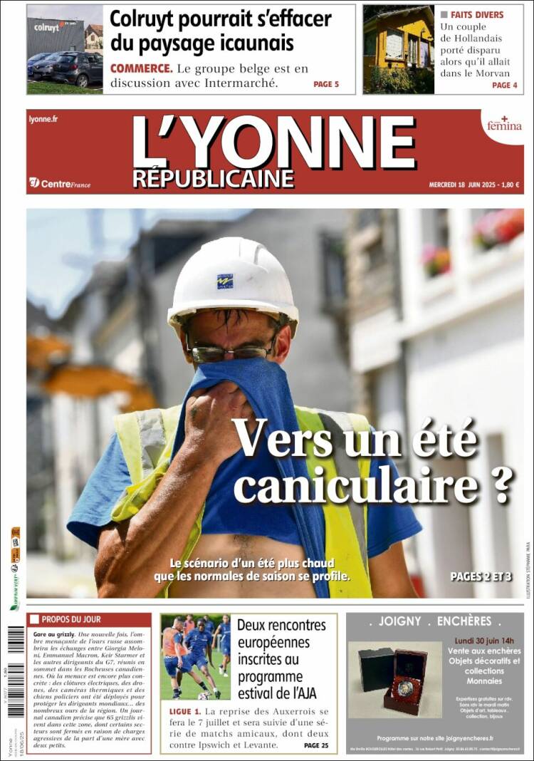 Portada de L'Yonne-Républicaine (France)