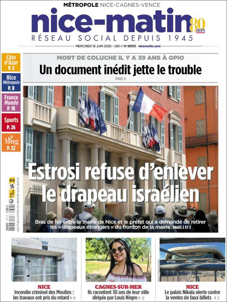Portada de Nice-Matin (France)