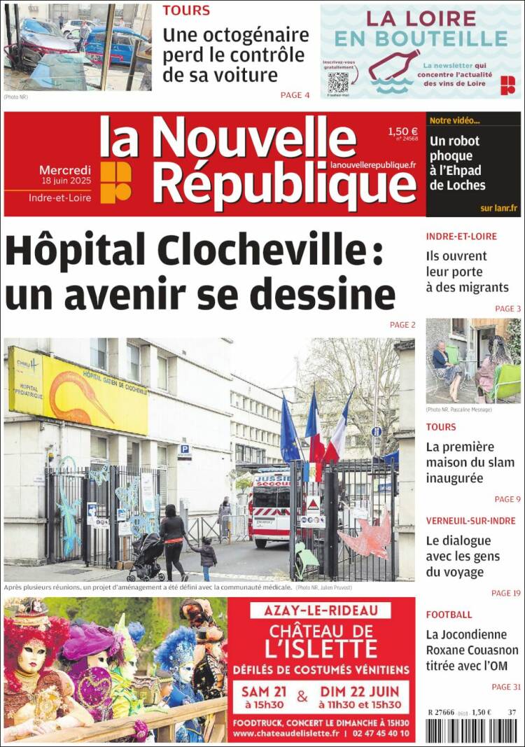 Portada de La Nouvelle Republique (France)
