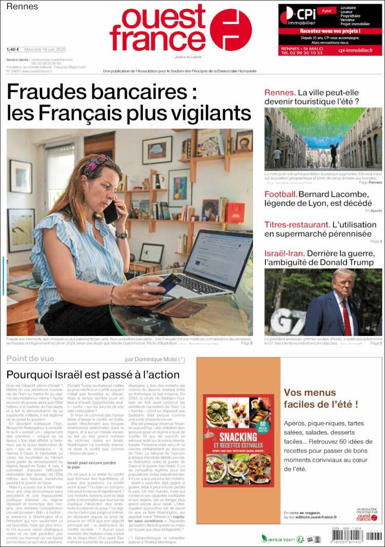 Portada de Ouest France (France)