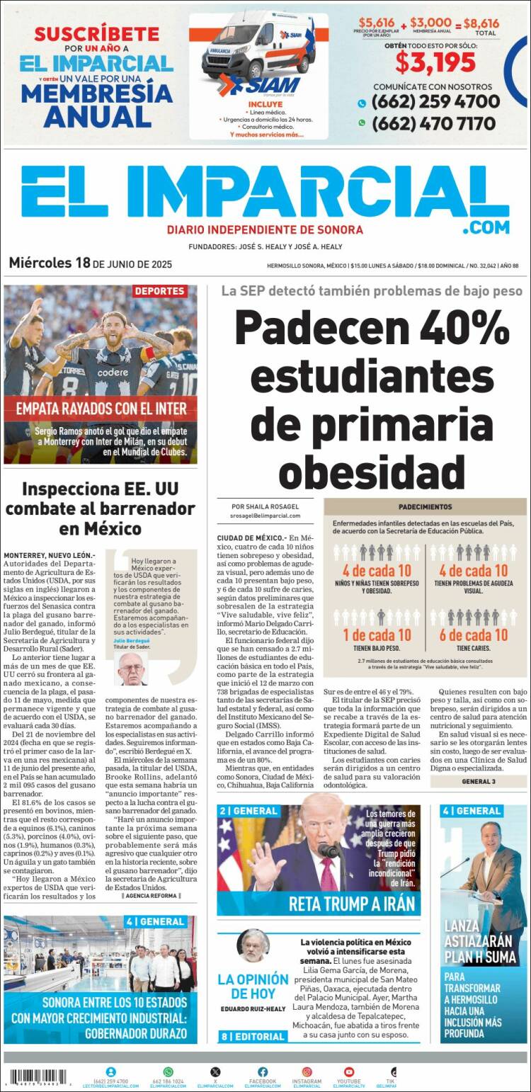 Portada de El Imparcial (México)
