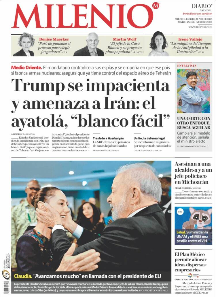 Portada de Milenio (Mexico)