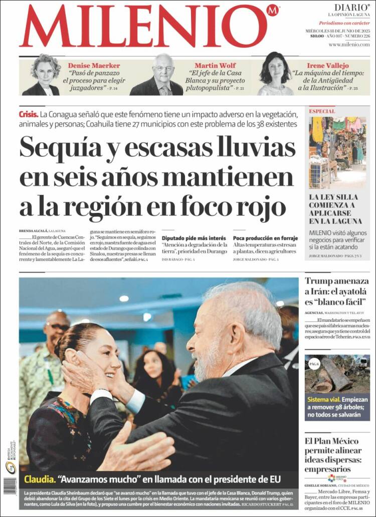 Portada de Milenio - Laguna (Mexico)
