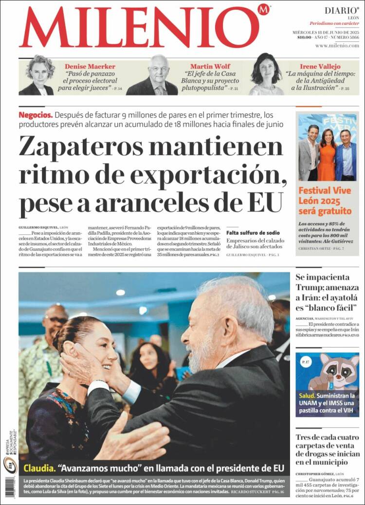 Portada de Milenio de León (Mexico)