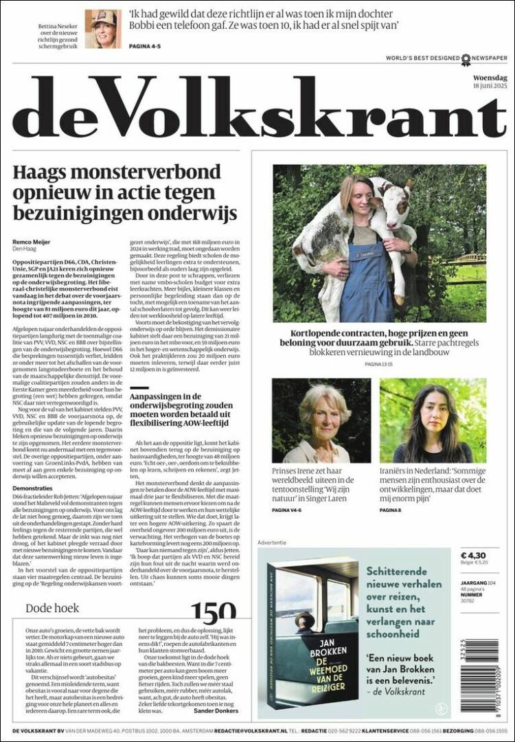 Portada de De Volkskrant (Netherlands)