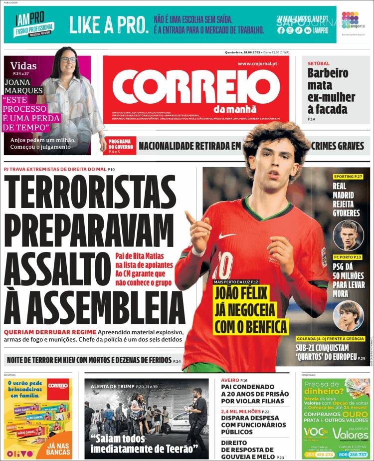Portada de Correio da Manhã (Portugal)