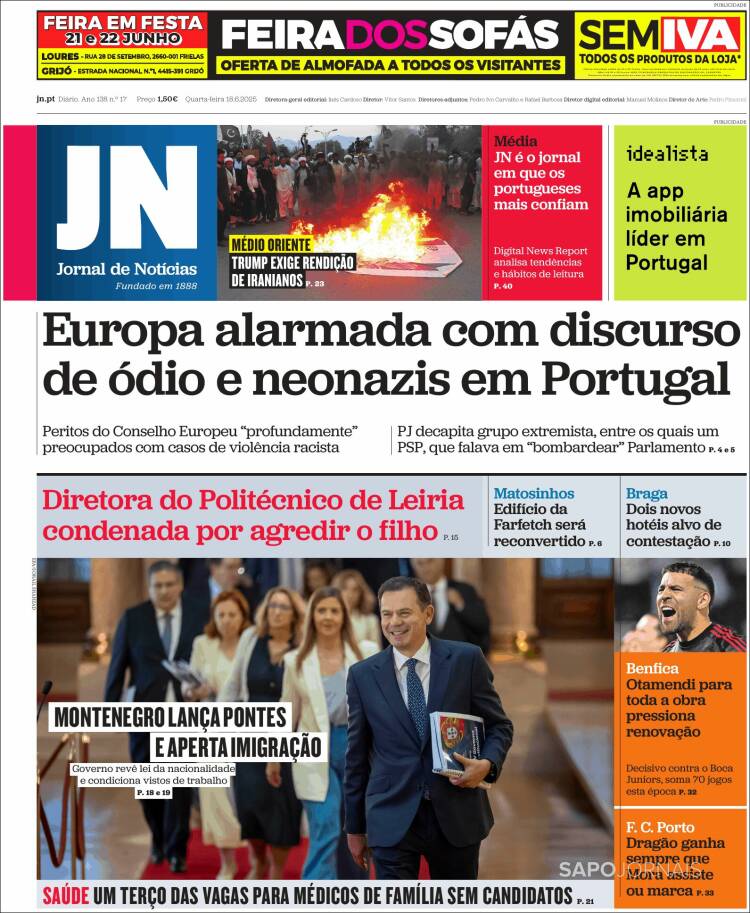 Portada de Jornal de Notícias (Portugal)