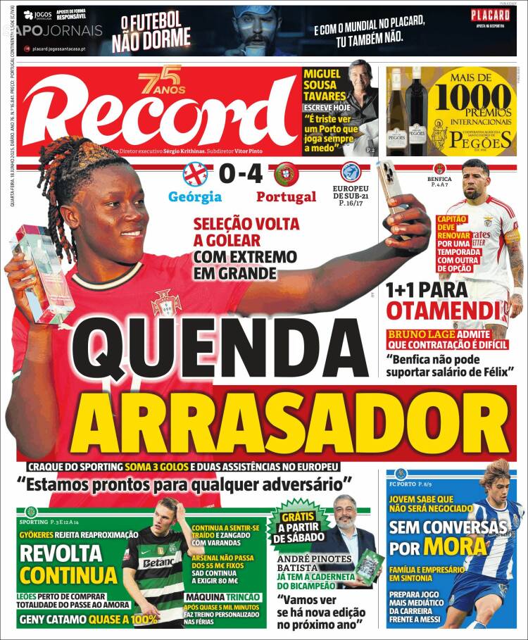 Portada de Record (Portugal)