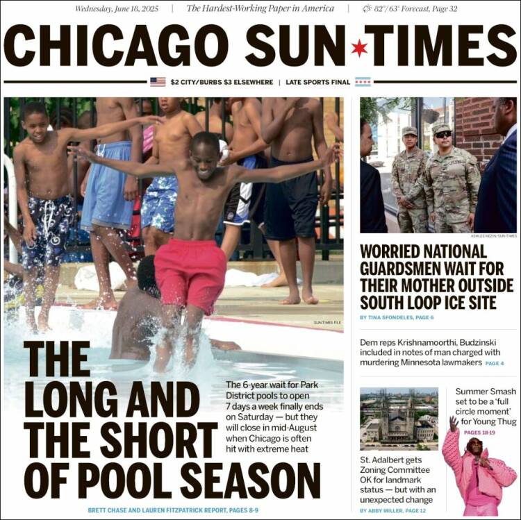 Portada de Chicago Sun-Times (USA)