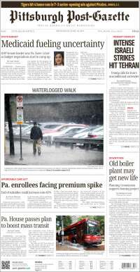 Portada de Pittsburgh Post-Gazette (USA)
