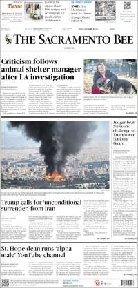 Portada de The Sacramento Bee (USA)