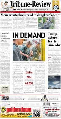 Portada de Tribune-Review (USA)