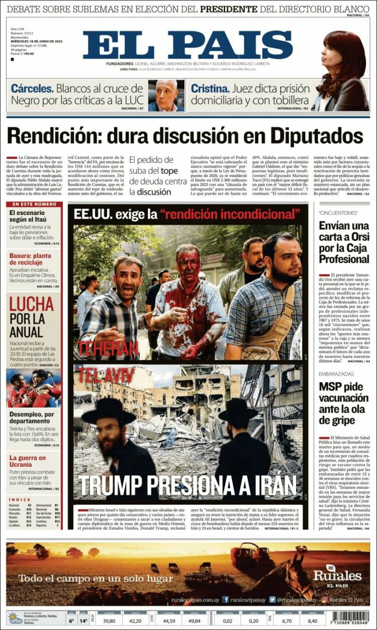 Portada de El País (Uruguay)