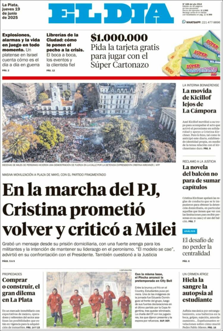 Portada de El Día de la Plata (Argentina)