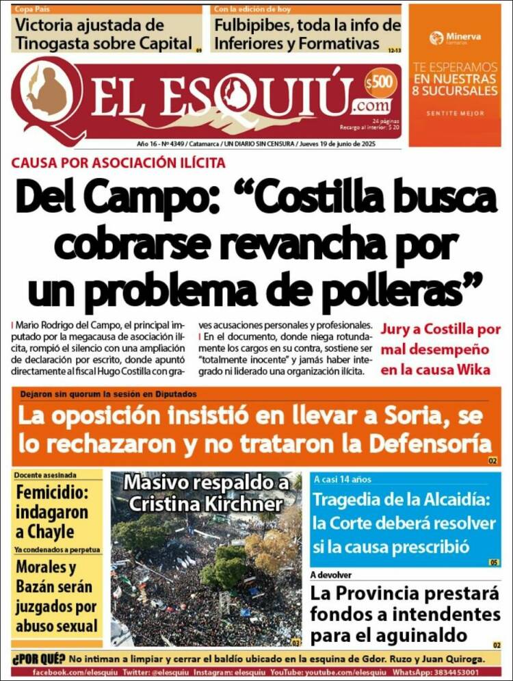 Portada de El Esquiu (Argentina)