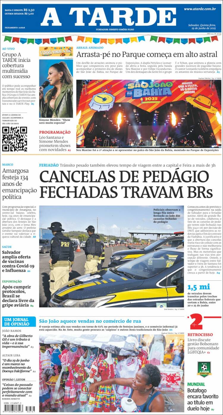 Portada de Diário A Tarde (Brasil)