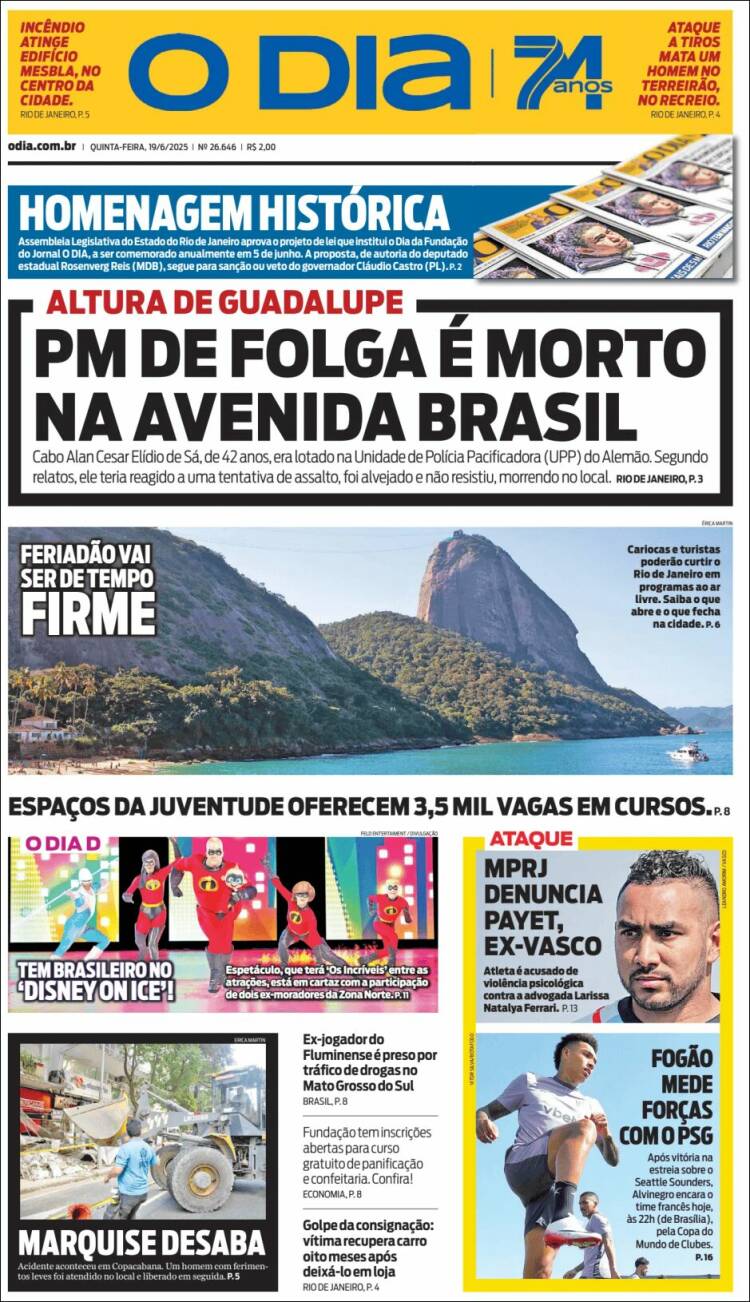 Portada de O Dia (Brasil)