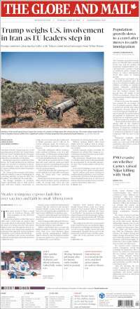 Portada de The Globe and Mail (Canada)
