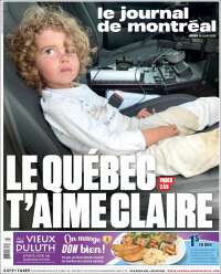 Portada de Le Journal de Montréal (Canada)