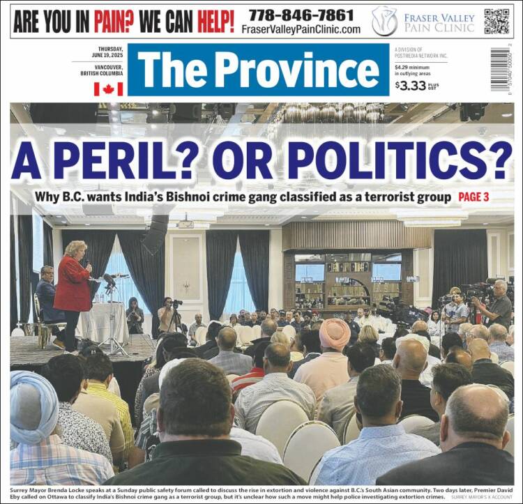 Portada de The Province (Canadá)