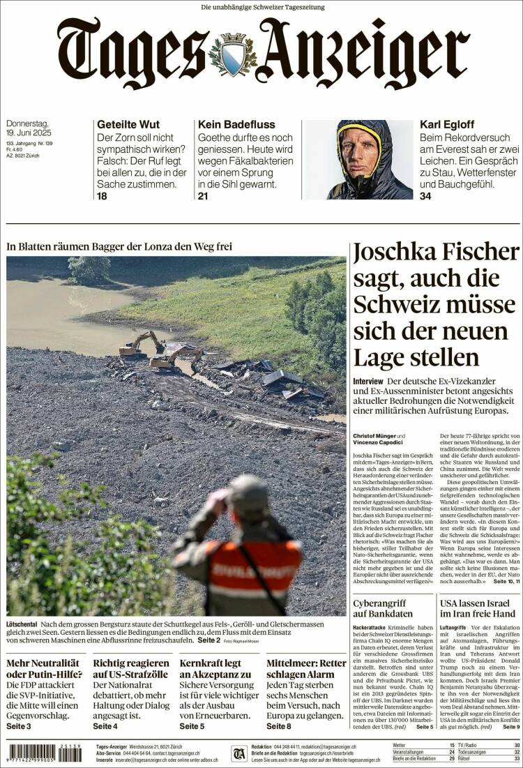 Portada de Tages-Anzeiger (Switzerland)