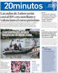 Portada de 20 Minutos - Valencia (Spain)