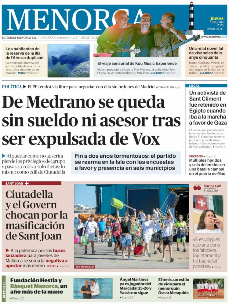 Portada de Menorca - Diario Insular (Spain)