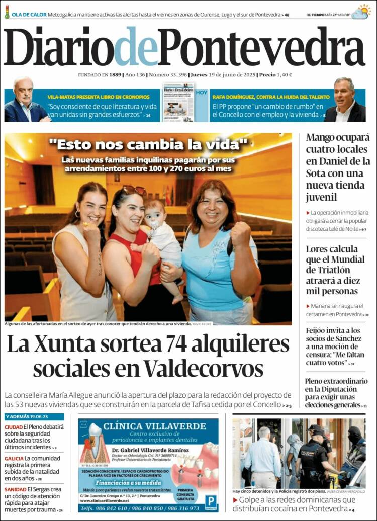 Portada de Diario de Pontevedra (Spain)