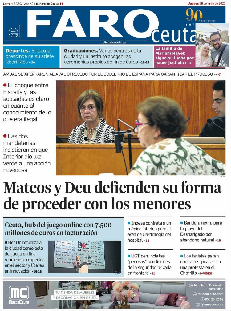 Portada de El Faro de Ceuta (España)
