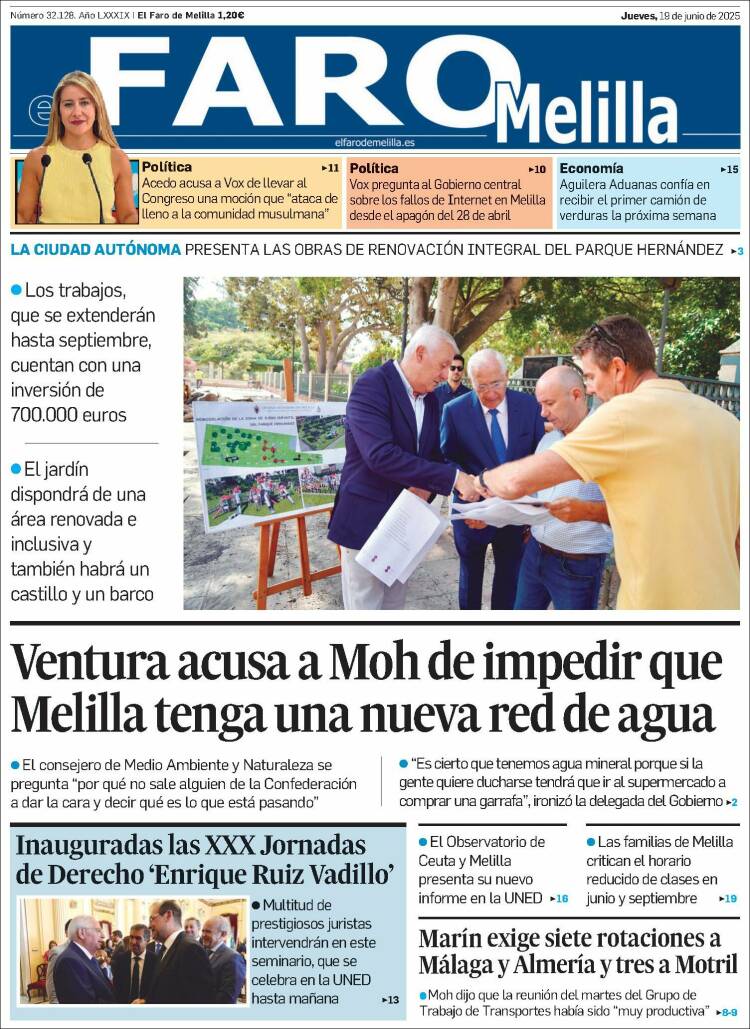 Portada de El Faro de Melilla (Spain)