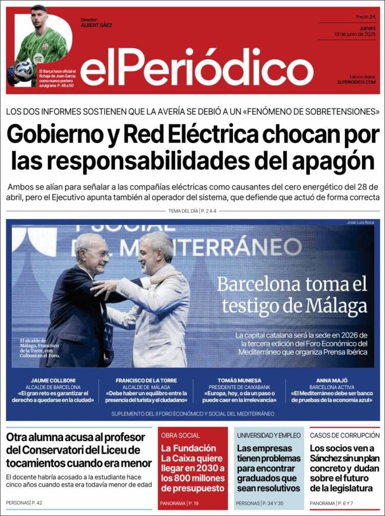 Portada de El Periódico (Spain)