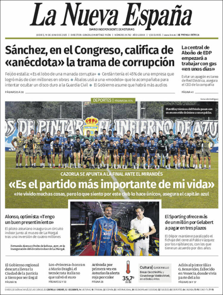 Portada de La Nueva España (Spain)