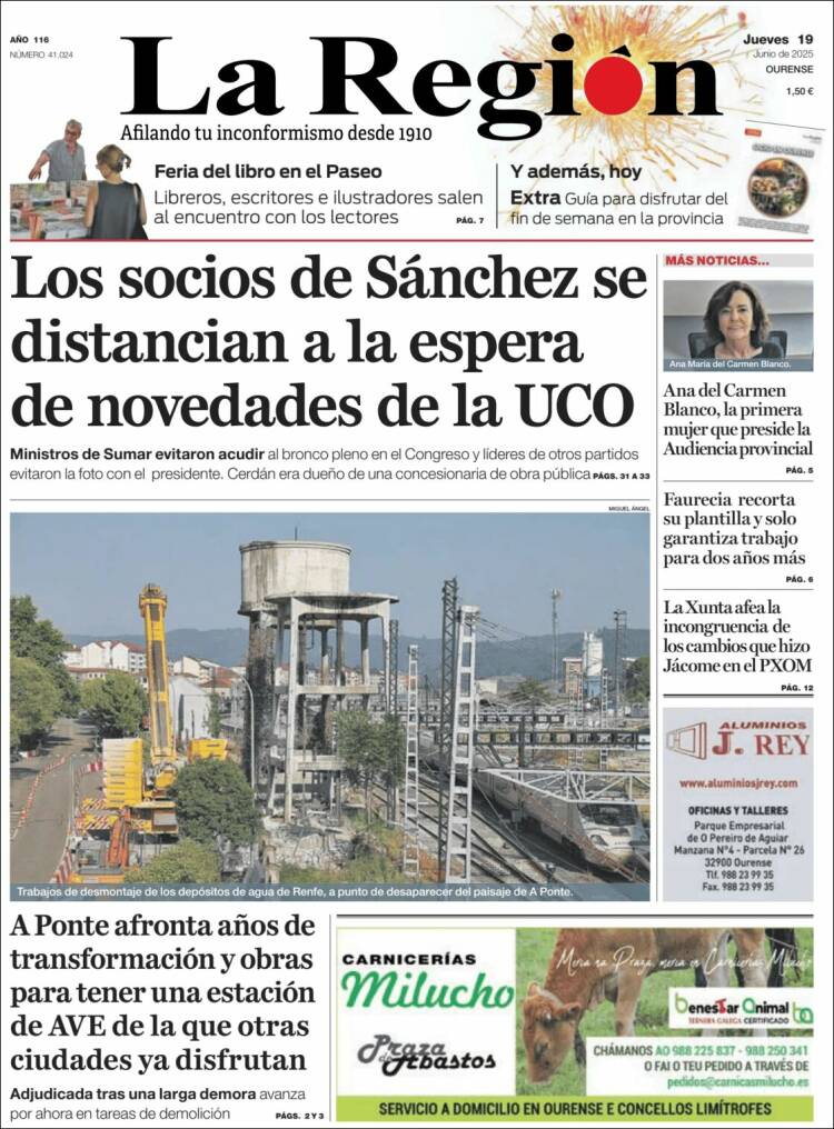 Portada de La Región de Ourense (Spain)