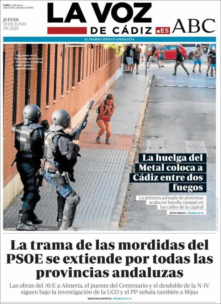 Portada de La Voz de Cádiz (Spain)