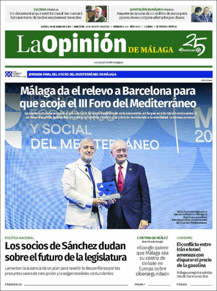 Portada de La Opinión de Málaga (Spain)