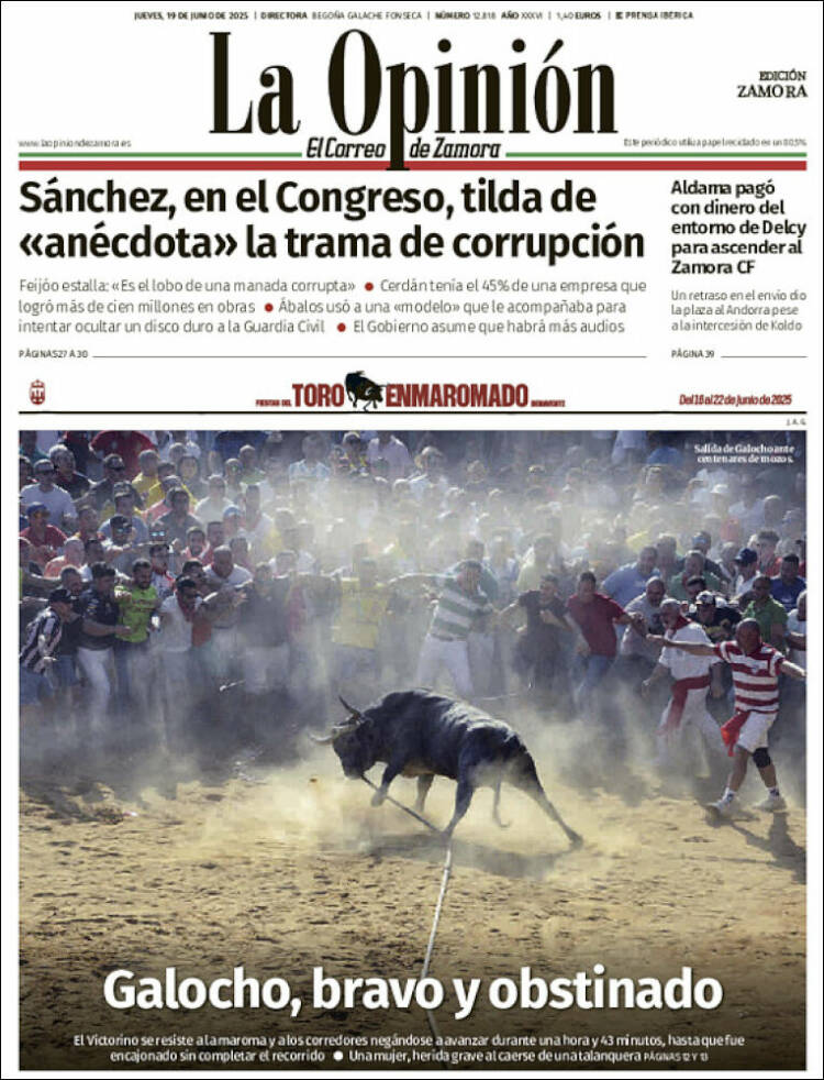 Portada de La Opinión - El Correo de Zamora (Spain)