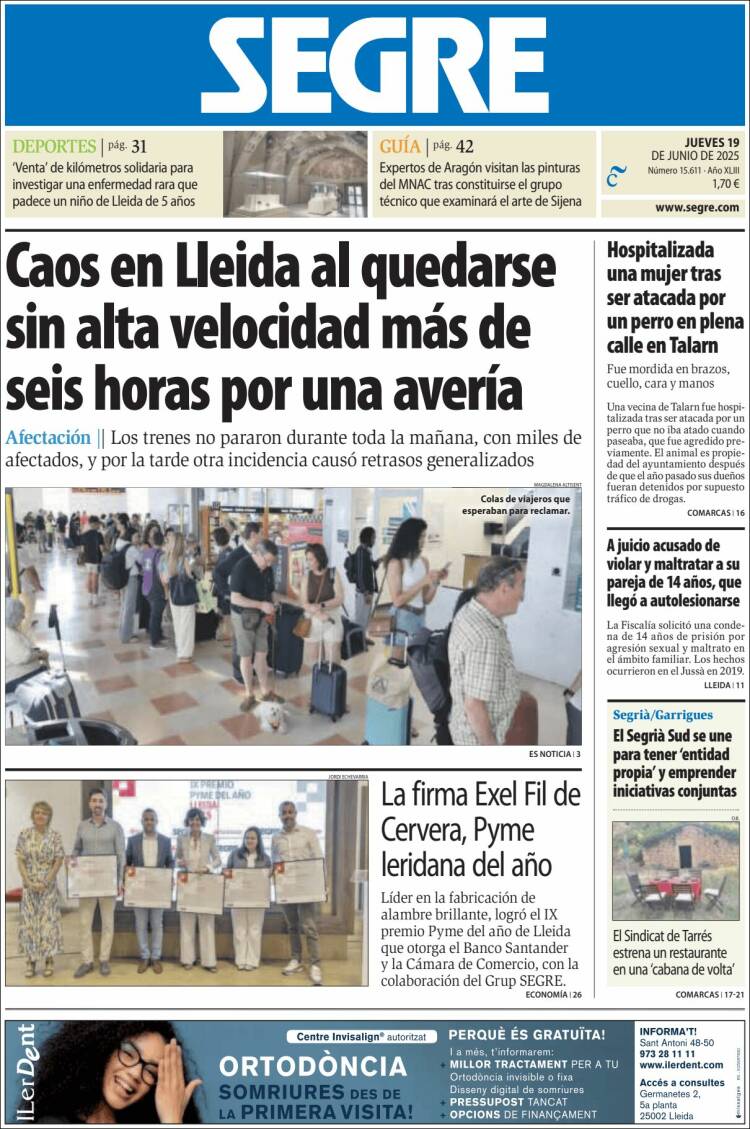 Portada de Segre  (Spain)