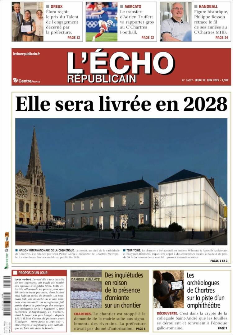 Portada de L'Echo Républicain (France)