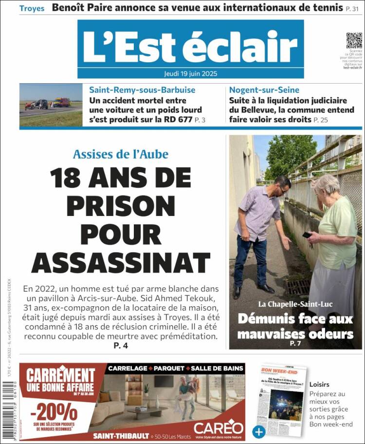 Portada de L'Est Eclair (France)