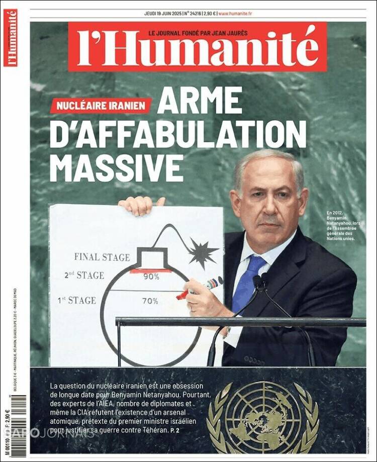 Portada de l'Humanite (France)