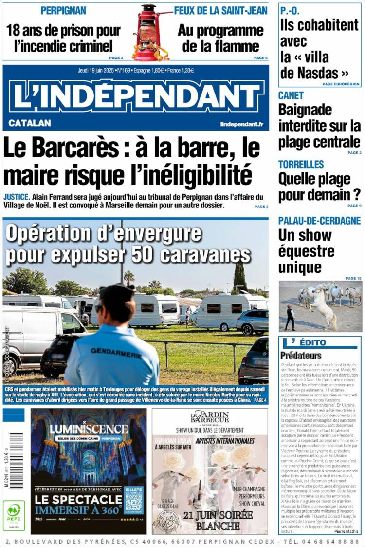 Portada de Le Indépendant (France)