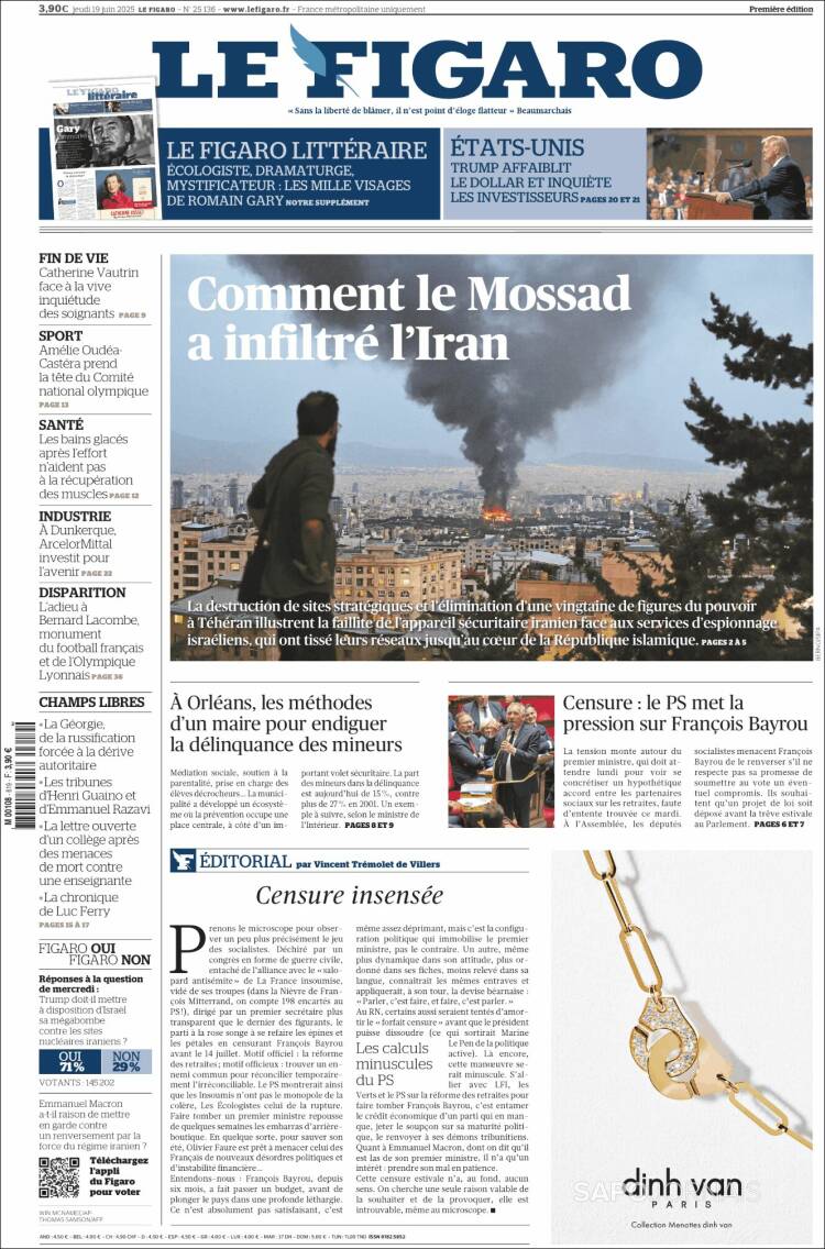 Portada de Le Figaro (France)