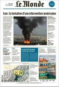 Portada de Le Monde (France)