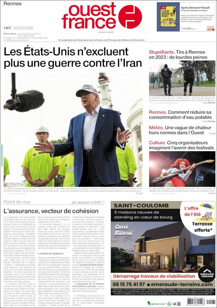 Portada de Ouest France (France)