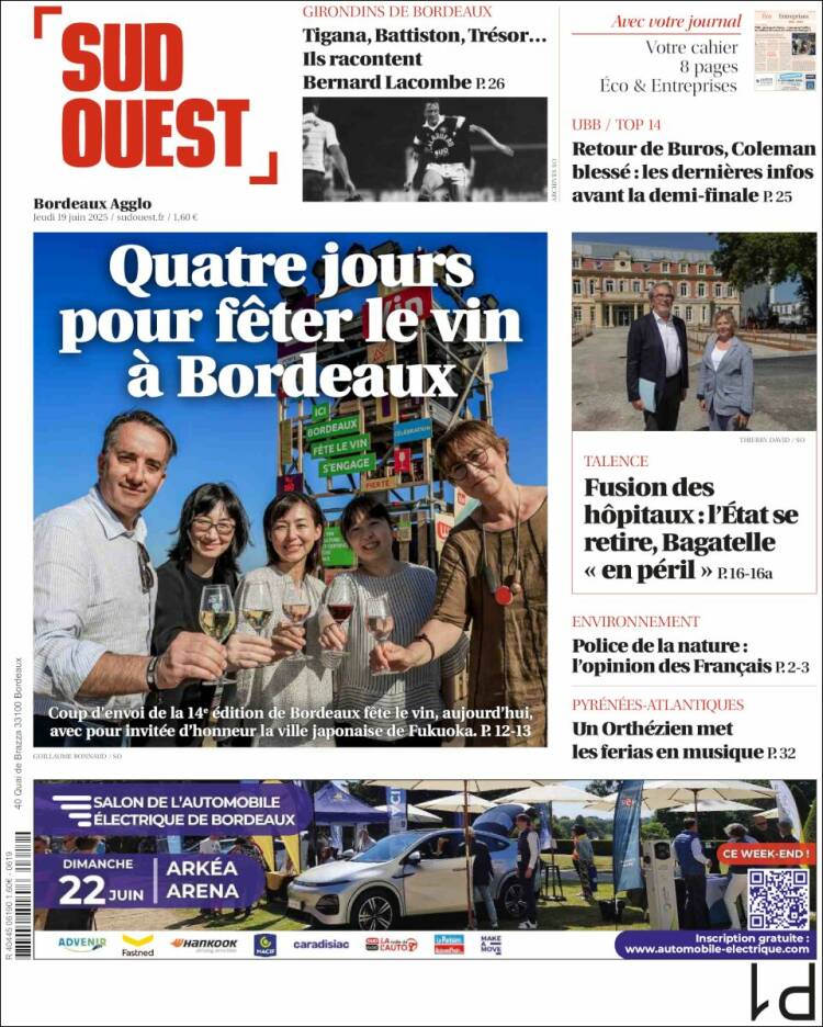 Portada de Sud Ouest (France)