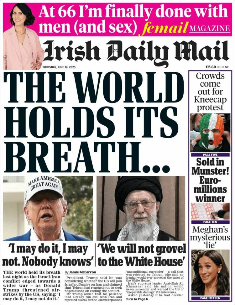 Portada de Irish Daily Mail (Ireland)