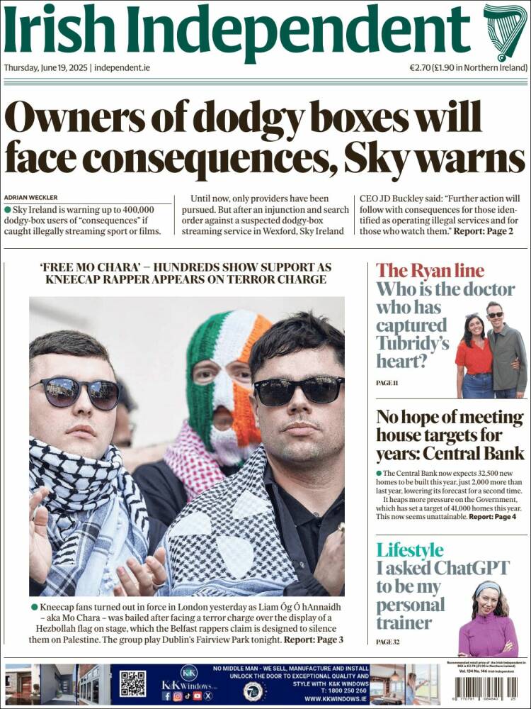 Portada de Irish Independent (Ireland)