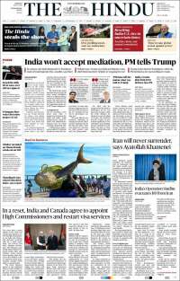 Portada de The Hindu (India)