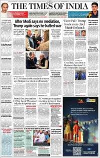 Portada de The Times of India (India)